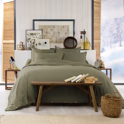Altobuy - hedda - Housse de Couette 200x200cm Flanelle de Coton Coloris Romarin