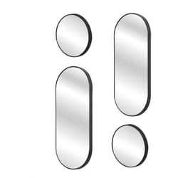 Ensemble de 4 Miroirs Déco Ronds et Ovale Noir