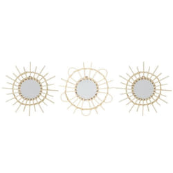Lot de 3 Miroirs Ronds en Rotin Ø28 cm