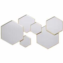 Miroir Hexagonal Doré Décoratif