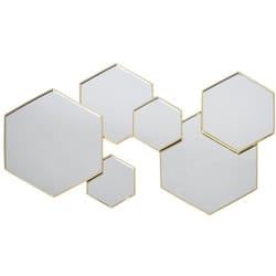 Miroir Hexagonal Doré Décoratif