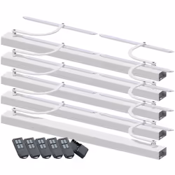 Lot de 5 motorisations en linteau pour volets battants Commande radio avec télécommande Baie de 800 à 1500 mm (2 vantaux) Car ...