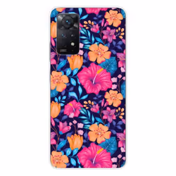 Coque en silicone - Compatible Xiaomi Redmi Note 11 Pro Plus 5G - design fleurs exotiques