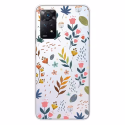 Coque en silicone - Compatible Xiaomi Redmi Note 11 Pro Plus 5G - design fleurs colorees