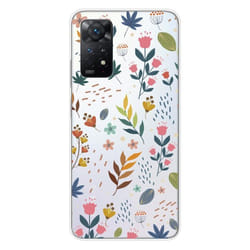 Coque en silicone - Compatible Xiaomi Redmi Note 11 Pro Plus 5G - design fleurs colorees