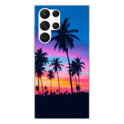 Coque en silicone - Compatible Samsung Galaxy S23 Ultra - design palmiers colores