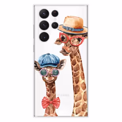 Coque en silicone - Compatible Samsung Galaxy S23 Ultra - design funny girafe