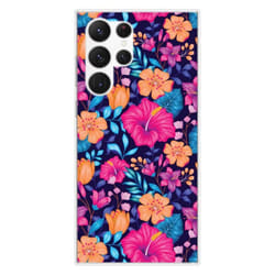 Coque Silicone Imprimée - 1001 Coques - Samsung Galaxy S23 Ultra - Fleurs Exotiques - Souple - Transparent