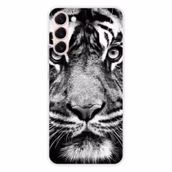 Coque en silicone - Compatible Samsung Galaxy S23 Plus - design tigre blanc et noir