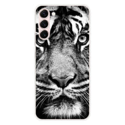 Coque en silicone - Compatible Samsung Galaxy S23 Plus - design tigre blanc et noir