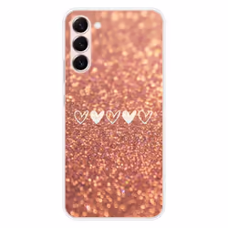 Coque en silicone - Compatible Samsung Galaxy S23 Plus - design paillettes coeur
