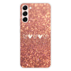 Coque en silicone - Compatible Samsung Galaxy S23 Plus - design paillettes coeur