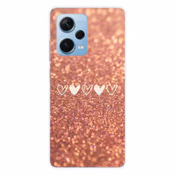 Coque en silicone - Compatible Xiaomi Redmi Note 12 Pro Plus - design paillettes coeur