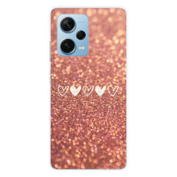 Coque en silicone - Compatible Xiaomi Redmi Note 12 Pro Plus - design paillettes coeur