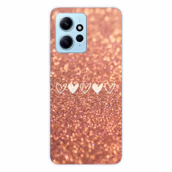 Coque en silicone - Compatible Xiaomi Redmi Note 12 4G - design paillettes coeur
