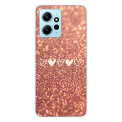 Coque en silicone - Compatible Xiaomi Redmi Note 12 4G - design paillettes coeur