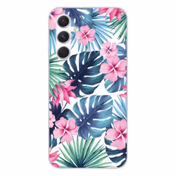 Coque en silicone - Compatible Samsung Galaxy A54 5G - design tropical aquarelle