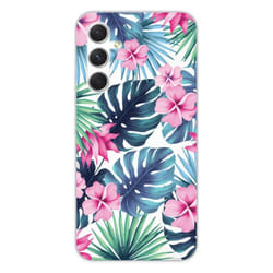 Coque en silicone - Compatible Samsung Galaxy A54 5G - design tropical aquarelle