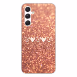 Coque en silicone - Compatible Samsung Galaxy A54 5G - design paillettes coeur