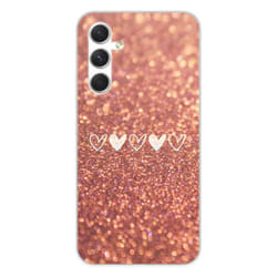 Coque en silicone - Compatible Samsung Galaxy A54 5G - design paillettes coeur