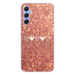 Coque en silicone - Compatible Samsung Galaxy A34 5G - design paillettes coeur