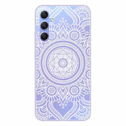 Coque en silicone - Compatible Samsung Galaxy A34 5G - design mandala blanc