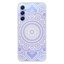 Coque en silicone - Compatible Samsung Galaxy A34 5G - design mandala blanc