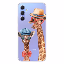 Coque en silicone - Compatible Samsung Galaxy A34 5G - design funny girafe