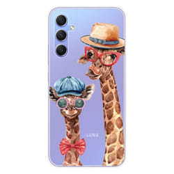 Coque en silicone - Compatible Samsung Galaxy A34 5G - design funny girafe
