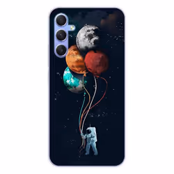Coque en silicone - Compatible Samsung Galaxy A34 5G - design cosmonaute aux ballons