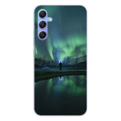 Coque en silicone - Compatible Samsung Galaxy A34 5G - design aurores boreales