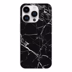 Coque en silicone - Compatible Apple iPhone 15 Pro - design marbre noir