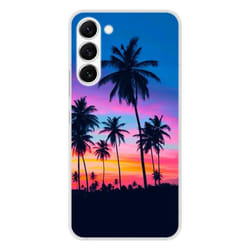 Coque en silicone - Compatible Samsung Galaxy S23 - design palmiers colores