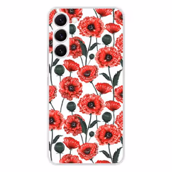Coque en silicone - Compatible Samsung Galaxy S23 - design fleurs de pavot