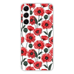 Coque en silicone - Compatible Samsung Galaxy S23 - design fleurs de pavot