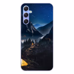Coque en silicone - Compatible Samsung Galaxy A34 5G - design seul en montagne