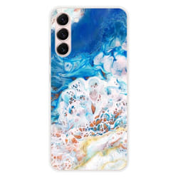 Coque en silicone - Compatible Samsung Galaxy S23 Plus - design marbre ocean