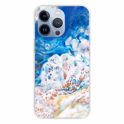 Coque en silicone - Compatible Apple iPhone 13 Pro - design marbre ocean