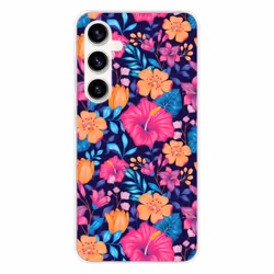 Coque Silicone Imprimée - 1001 Coques - Samsung Galaxy S23 FE - Fleurs Exotiques - Souple - Transparent