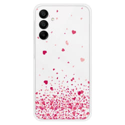 Coque en silicone - Compatible Samsung Galaxy A15 - design confettis de coeurs rose