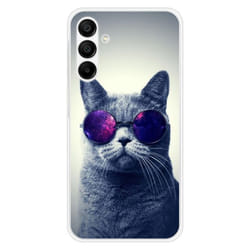 Coque en silicone - Compatible Samsung Galaxy A15 - design chat a lunette