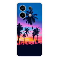 Coque en silicone - Compatible Xiaomi Redmi Note 13 Pro 5G - design palmiers colores