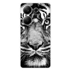 Coque en silicone - Compatible Xiaomi Redmi Note 13 Pro 4G - design tigre blanc et noir