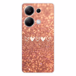 Coque en silicone - Compatible Xiaomi Redmi Note 13 Pro 4G - design paillettes coeur