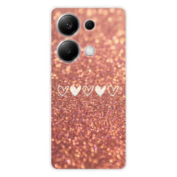 Coque en silicone - Compatible Xiaomi Redmi Note 13 Pro 4G - design paillettes coeur