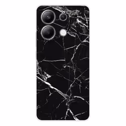 Coque en silicone - Compatible Xiaomi Redmi Note 13 4G - design marbre noir