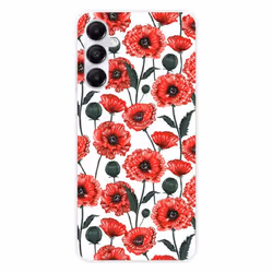 Coque en silicone - Compatible Samsung Galaxy A25 - design fleurs de pavot