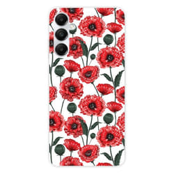 Coque en silicone - Compatible Samsung Galaxy A25 - design fleurs de pavot
