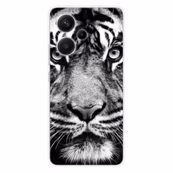 Coque en silicone - Compatible Xiaomi Redmi Note 13 Pro Plus 5G - design tigre blanc et noir