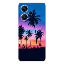 Coque en silicone - Compatible Xiaomi Redmi Note 13 Pro Plus 5G - design palmiers colores